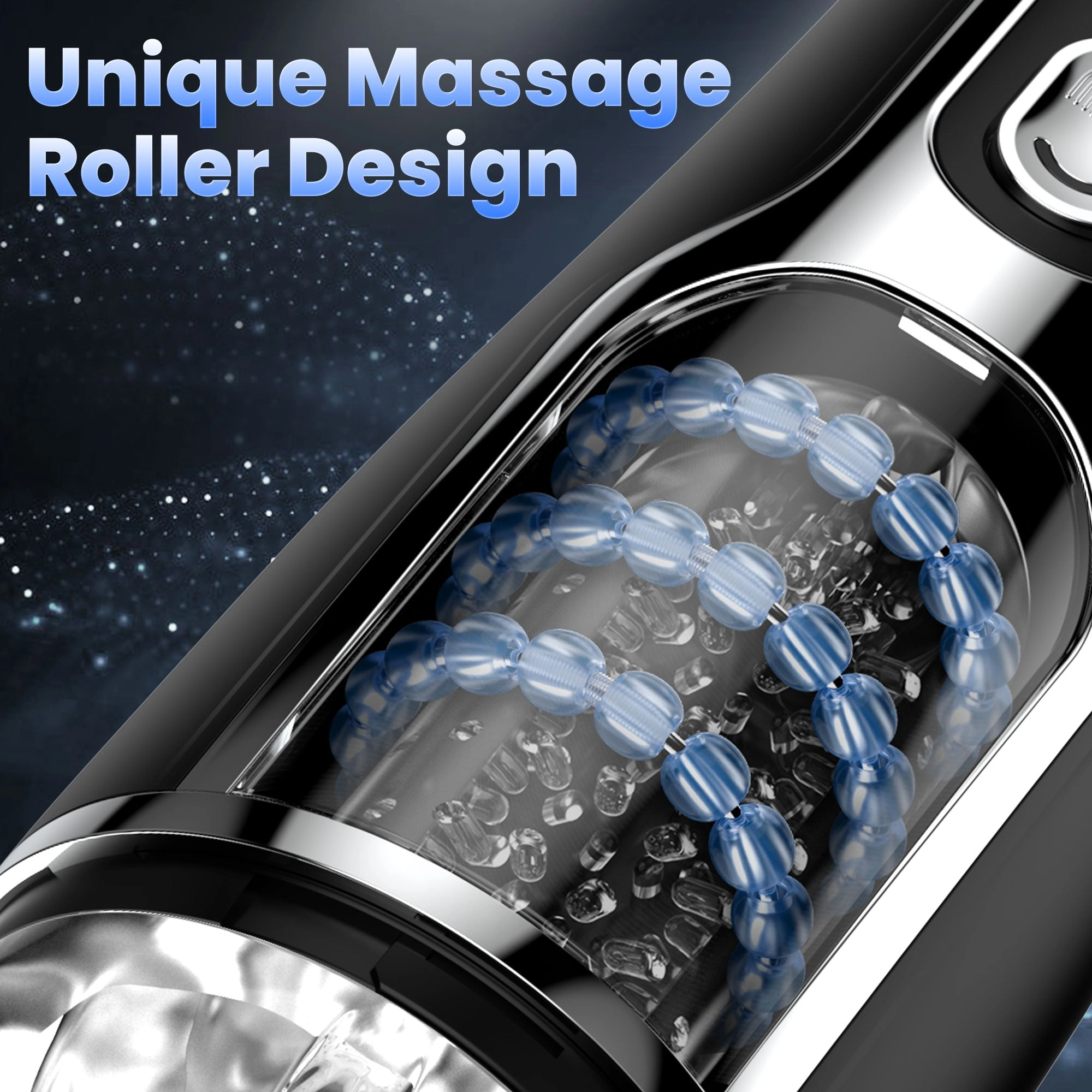 Stroking & Vibration Male Masturbator with Massaging Beads