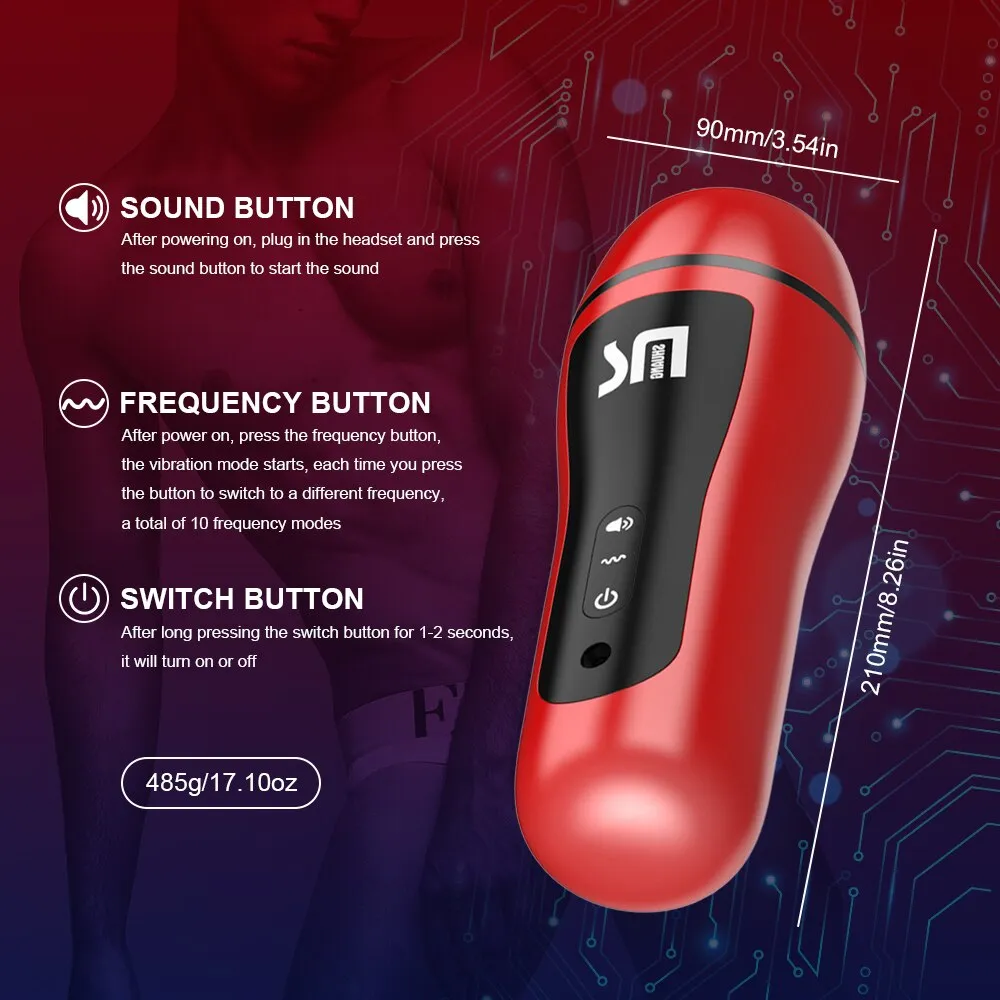 Sucking Male Masturbator Automatic Clamping Masturbation Cup Realistic Vagina Pussy for Men