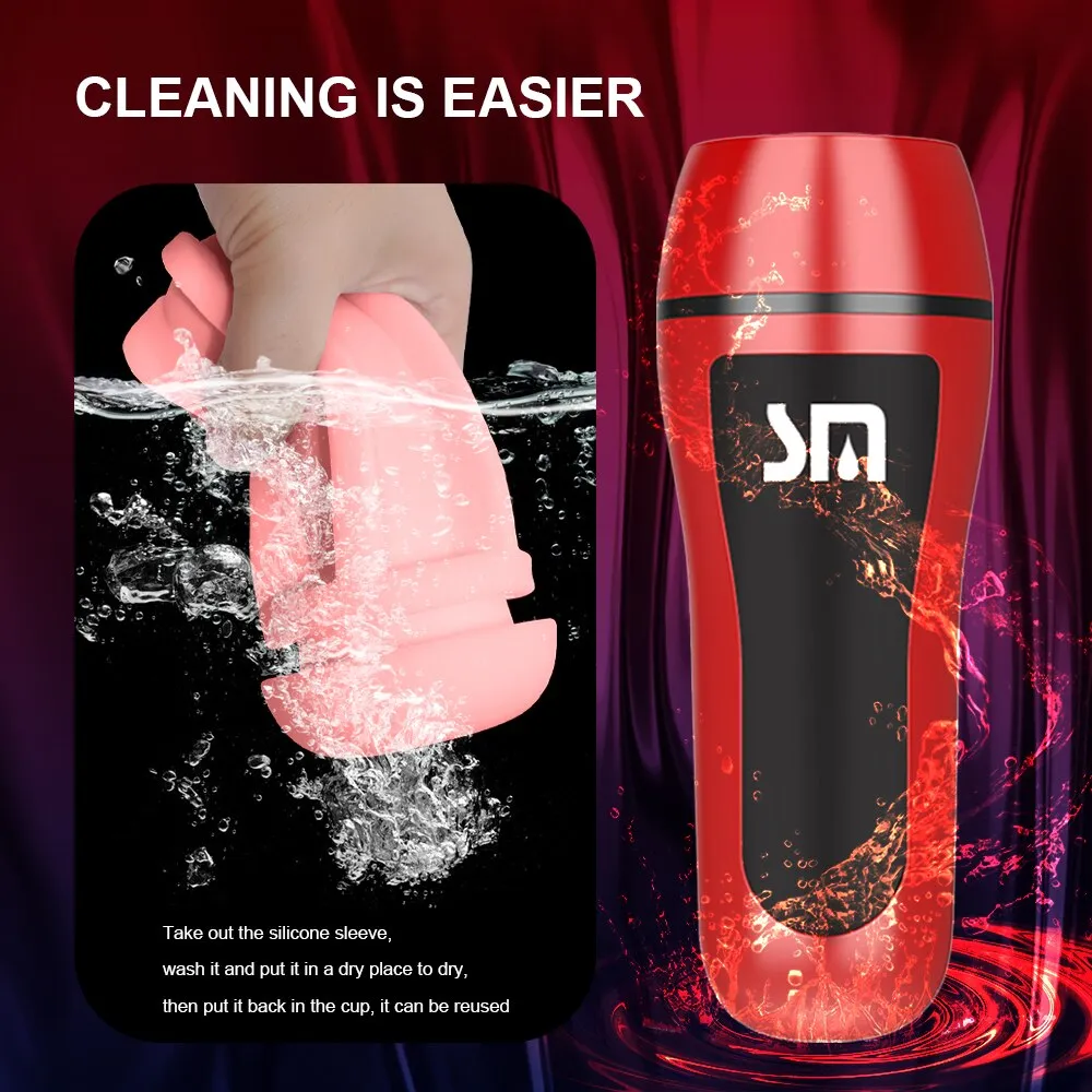 Sucking Male Masturbator Automatic Clamping Masturbation Cup Realistic Vagina Pussy for Men