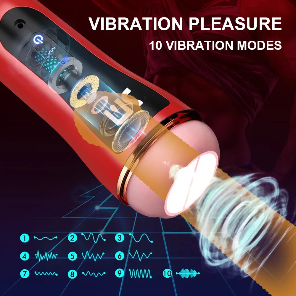 Sucking Male Masturbator Automatic Clamping Masturbation Cup Realistic Vagina Pussy for Men
