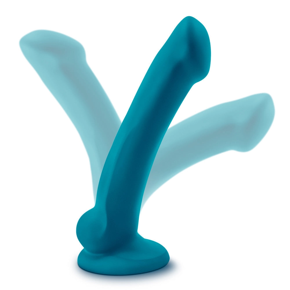 Temptasia By Blush® | Reina Realistic G-Spot Teal 7-Inch Long Dildo With Balls & Suction Cup Base