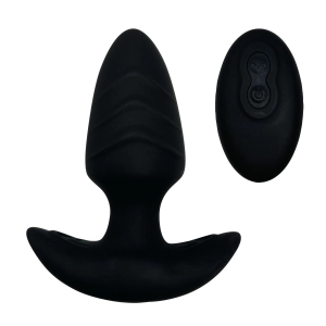 The Blacklist Pleasure Ribbed Twirling Vibration Anal Plug With Remote