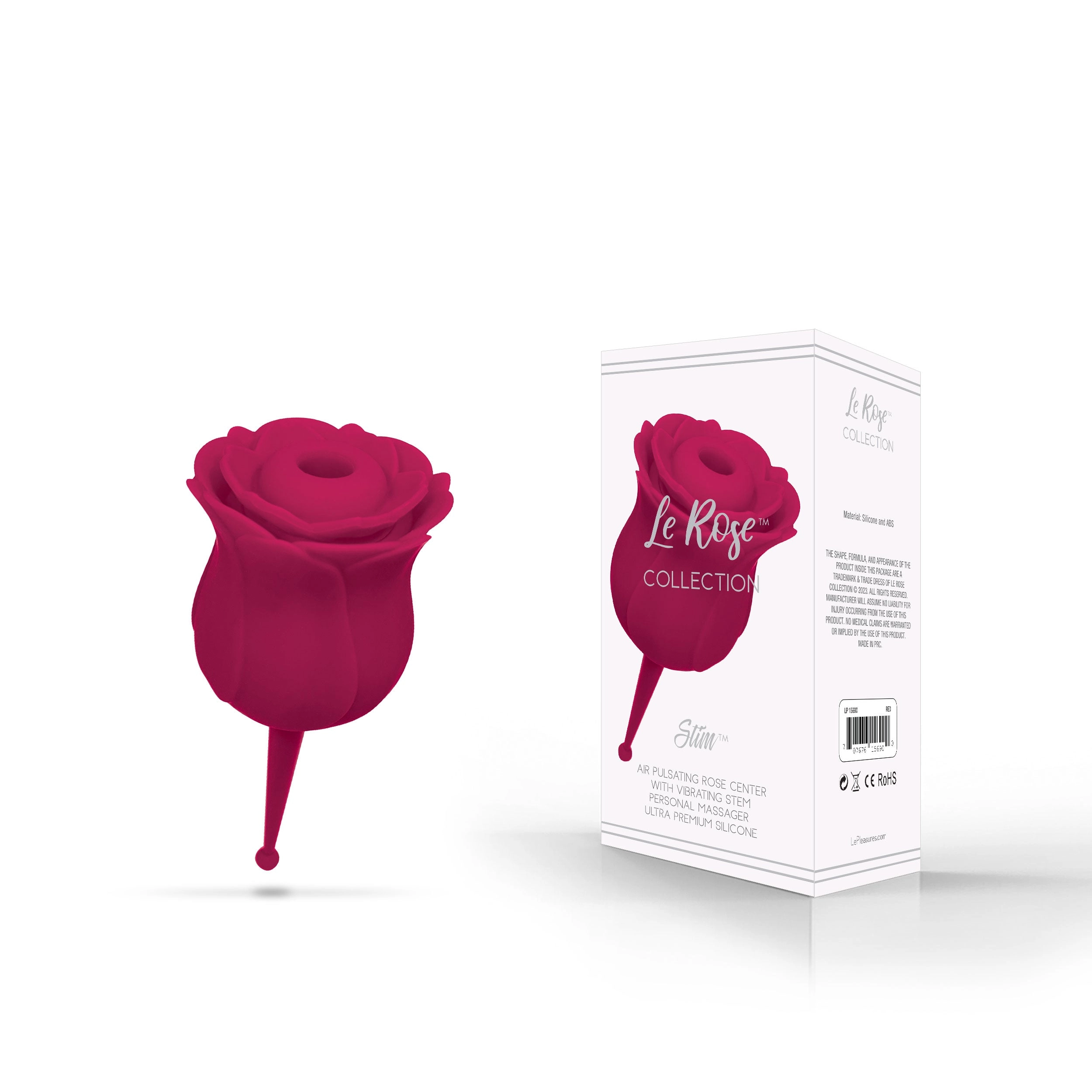 THE LE ROSE COLLECTION STIM AIR PULSATION VIBRATING MASSAGER - CERISE