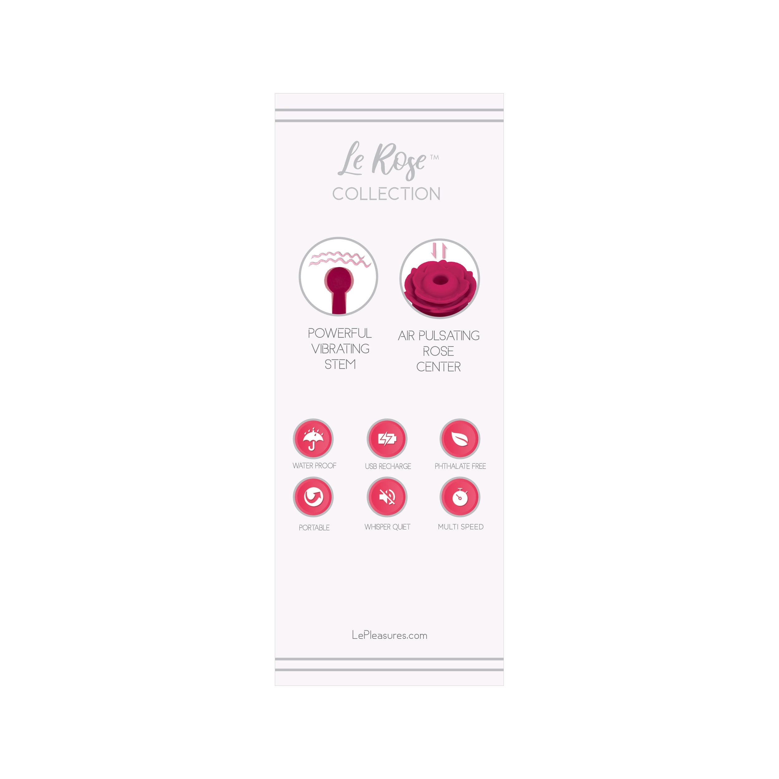 THE LE ROSE COLLECTION STIM AIR PULSATION VIBRATING MASSAGER - CERISE