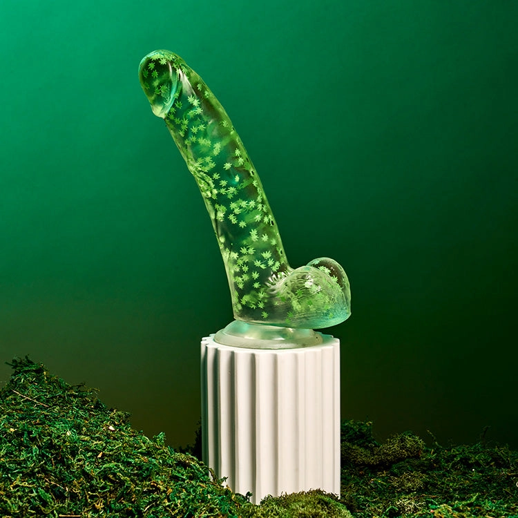 The Naughty Bits I Leaf Dick Glow In The Dark Weed Dildo 