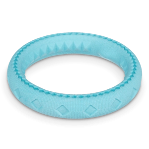 Totally Pooched Chew and Tug Ring Teal Toy for Dogs