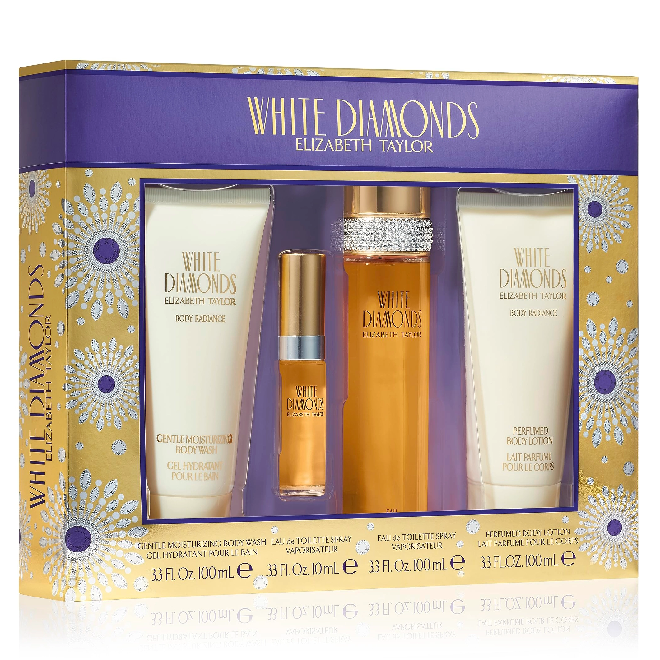 White Diamonds by Elizabeth Taylor 100ml EDT 4pc Gift Set