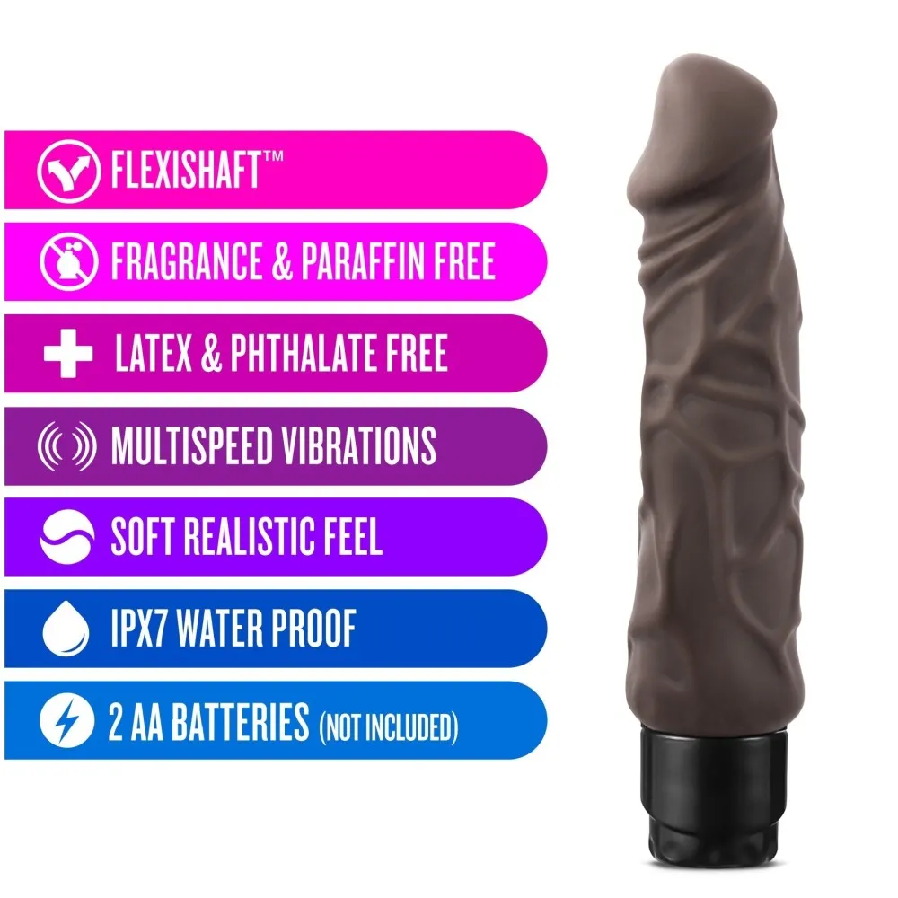 X5 Plus By Blush® | Realistic Brown 9.25-Inch Long Vibrating Dildo