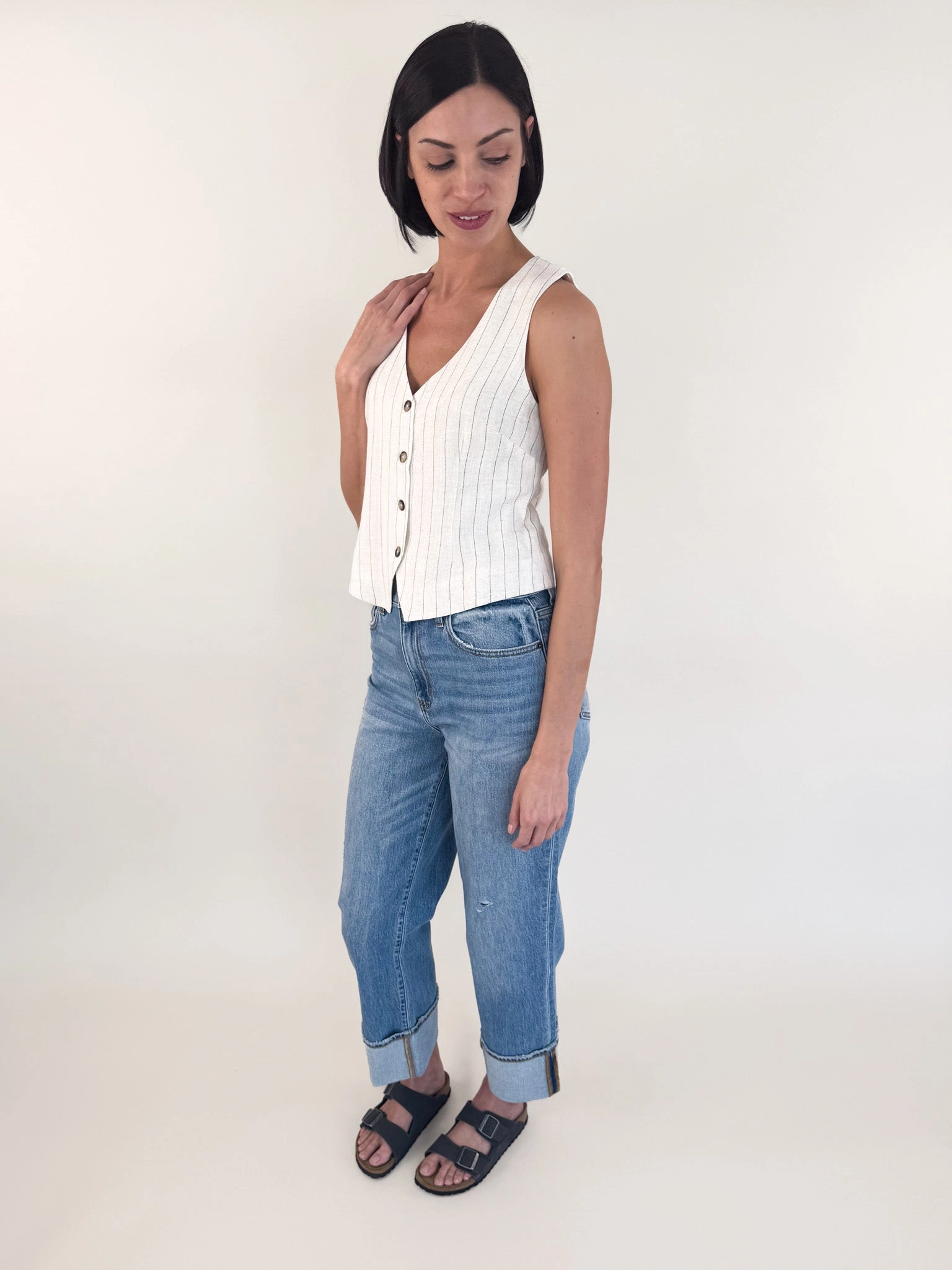 [Z SUPPLY] Belfort Flax Pinstripe Vest