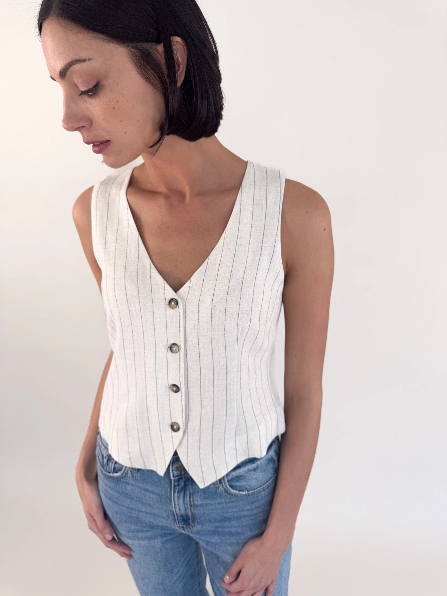 [Z SUPPLY] Belfort Flax Pinstripe Vest