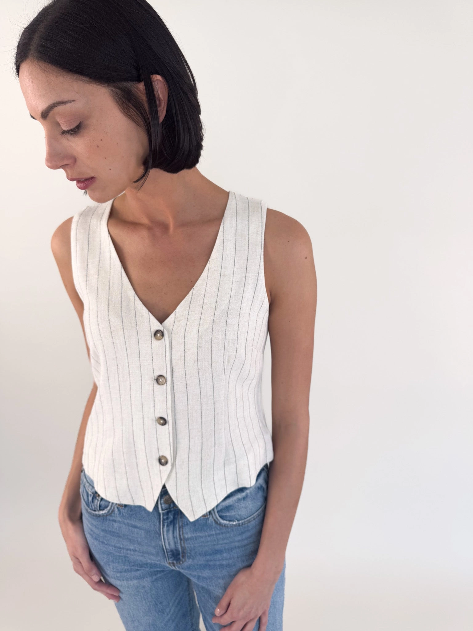 [Z SUPPLY] Belfort Flax Pinstripe Vest