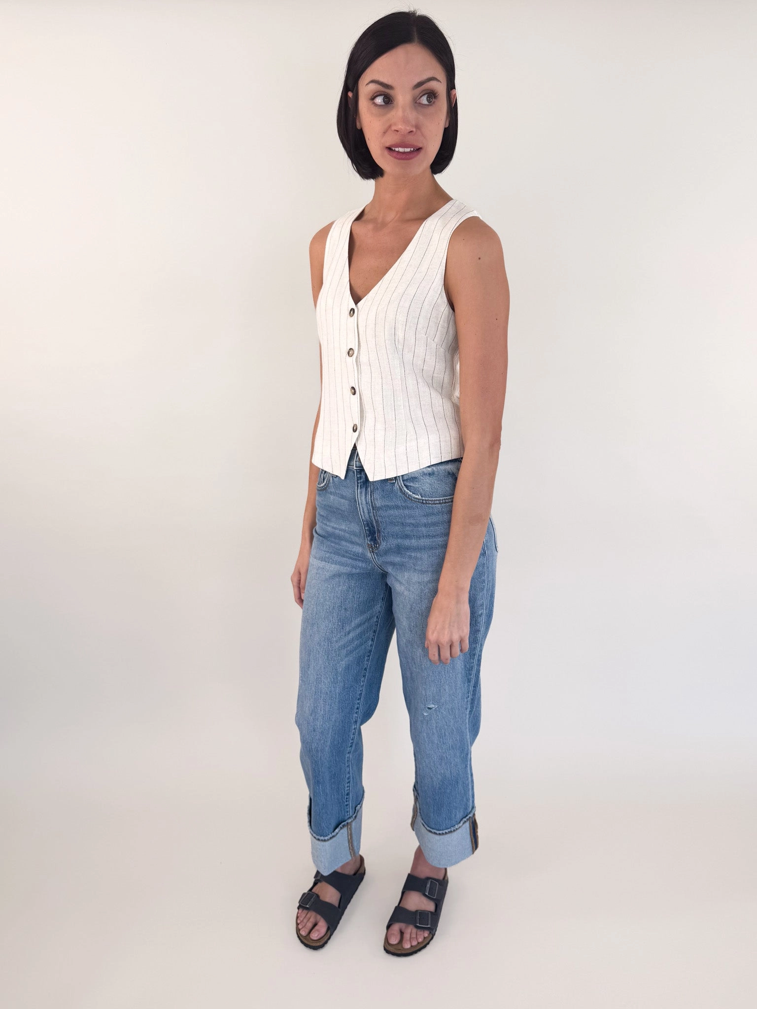 [Z SUPPLY] Belfort Flax Pinstripe Vest
